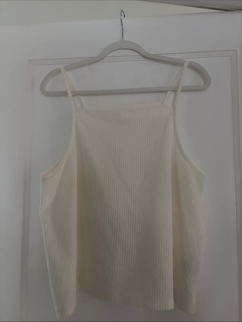 Madewell Cream Ribbed Square-Neck Tank